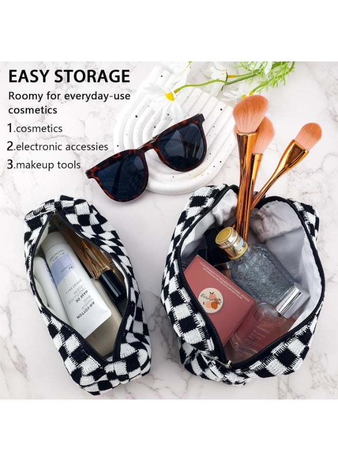 2 قطع من قطع القلم الرصاص حالة كيس القلم الرصاص لطيف للمراهقين كيس ماكياج كيس السفر مستحضرات التجميل مجموعة كيس ماكياج لطيف للمحفظة حقائب العناية بالبشرة المحمولة ذات السحاب أكياس المرحاض المنظم (الأسود) - Image 3